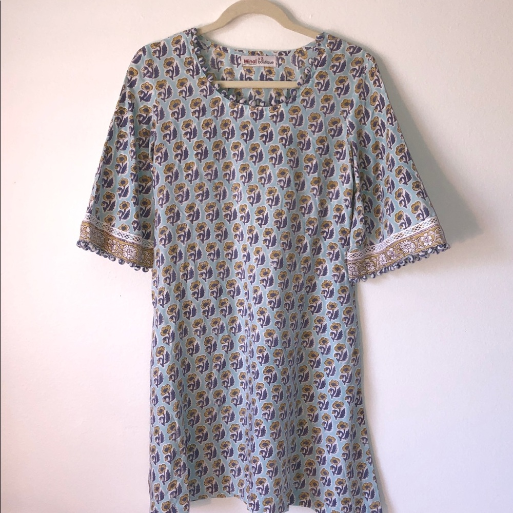 MINAL BOUTIQUE Women’s Midi Dress Quarter Sleeve Flowery Small/Medium